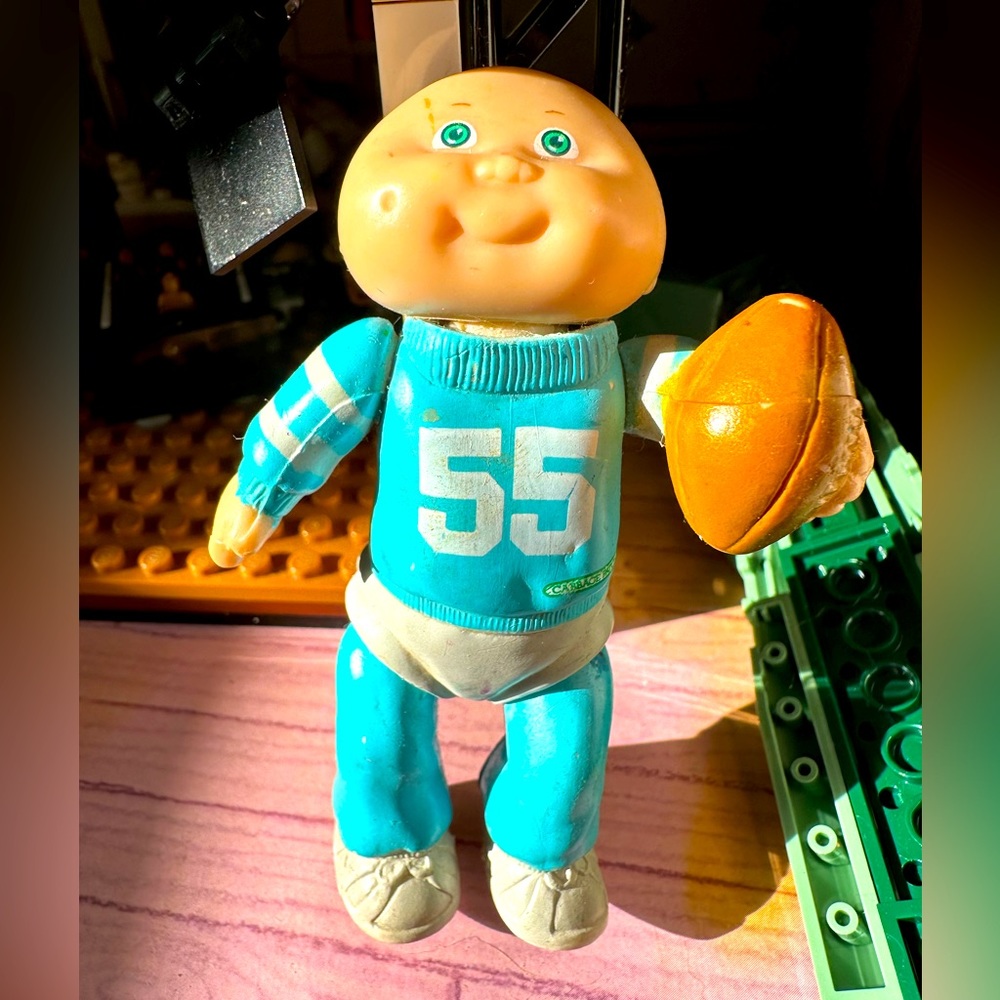 Vintage 1984 Cabbage Patch Doll Baby Kid Football Figure PVC Rare articulated